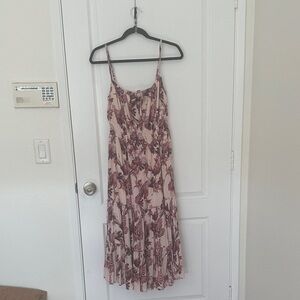 Banana Republic Burgundy Floral Maxi Dress